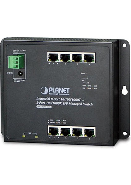 PL-WGS-4215-8T2S 8 Port 10/100/1000T 2 Port 1000X Sfp L2 L4 Endüstriyel Duvar Tipi Switch