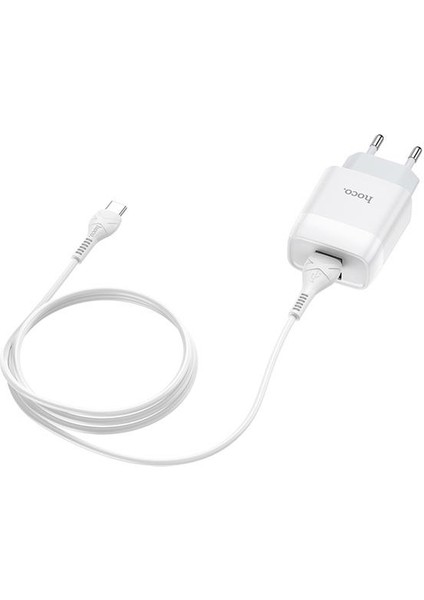 Polham 20W 1 Metre Type C Kablolu 2 USB Girişli Şarj Başlıklı Type C Şarj Aleti, Akım Korumalı Şarj