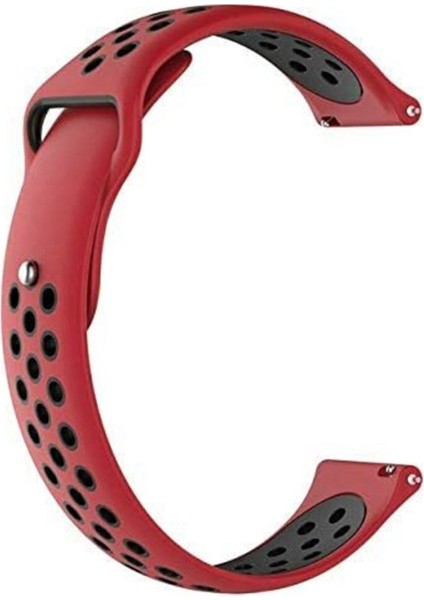 Tecno Watch 2 Kordon Delikli Çift Renk Silikon Kırmızı