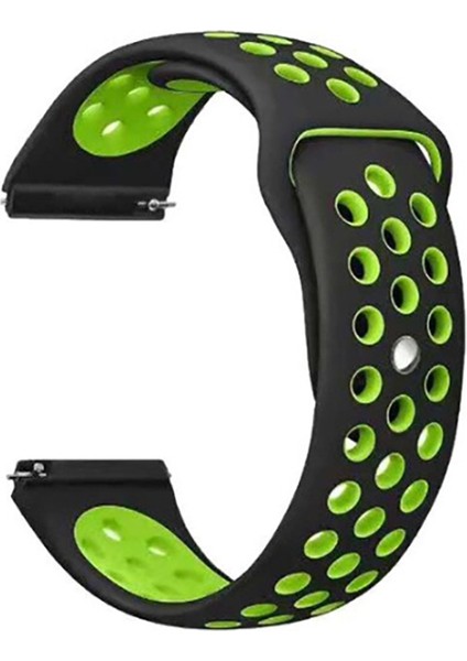 Casestreet Tecno Watch 2 Kordon Delikli Çift Renk Silikon Yeşil