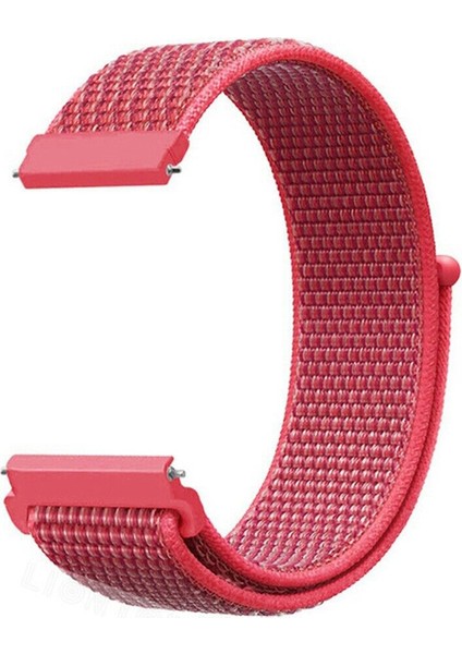 Casestreet Tecno Watch 2 Kordon Cırtcırt Kumaş Ayarlanabilir Kırmızı