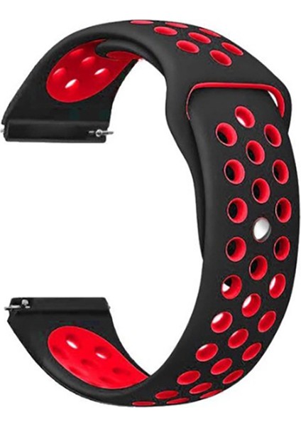Tecno Watch 2 Kordon Delikli Çift Renk Silikon Bordo