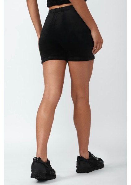 cl Wde Plush Short Siyah Kadın Şort