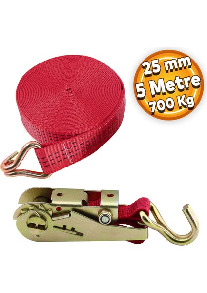 Spanzet Yük Gerdirme Halatı Gırgır 25 mm 5 Metre 700 kg