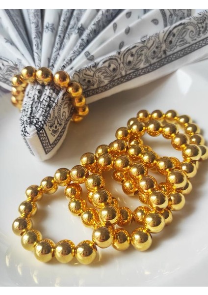 12 Adet Incili Peçete Yüzüğü Halkası Gold modelleri