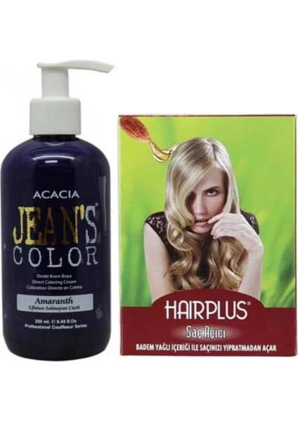 Saç Boyası Eflatun 250 ml ve Hairplus Saç Açıcı