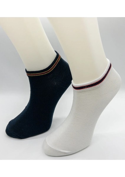 Ciho Socks Basic Erkek 6 Çift Lastik Kısmı Şerit Detaylı Patik Çorap