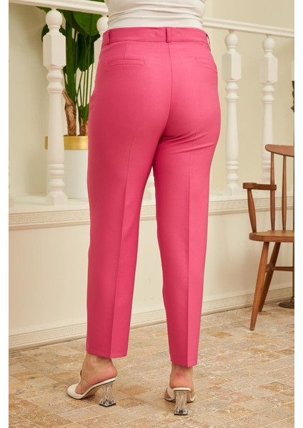Büyük Beden Fuşya Kumaş Pantolon fiyatları