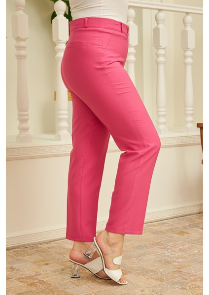 Büyük Beden Fuşya Kumaş Pantolon fırsatları