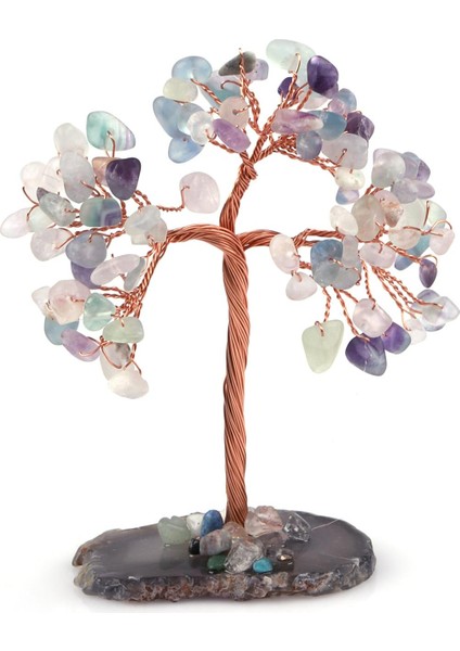 Florit Doğal Taş Tel Sarmalı Ağaç