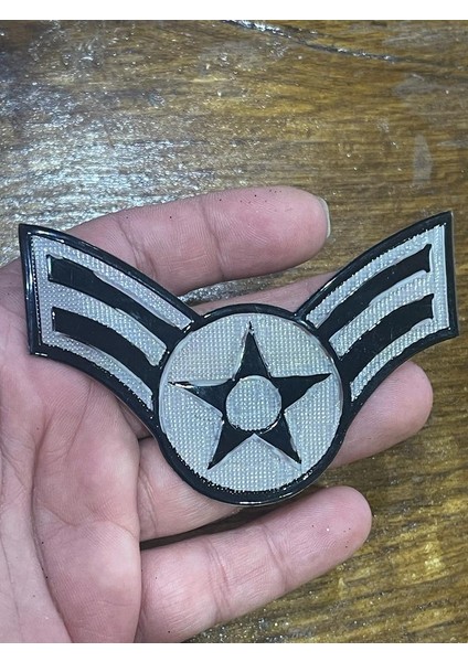 9x4 cm Yıldızlı Şeffaf Apolet Arma Dikiş Hobi Çanta Aksesuarı