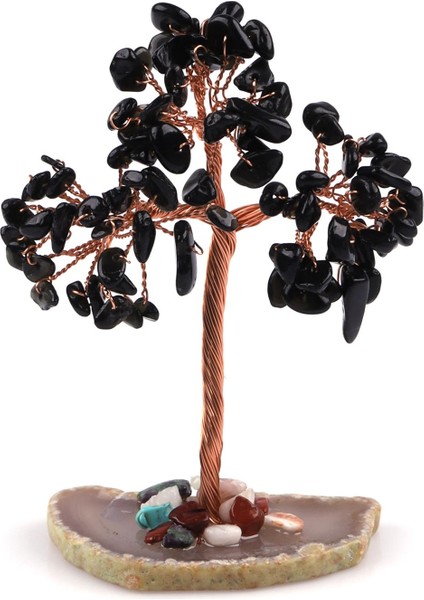 Dumanlı Kuvars Doğal Taş Tel Sarmalı Ağaç