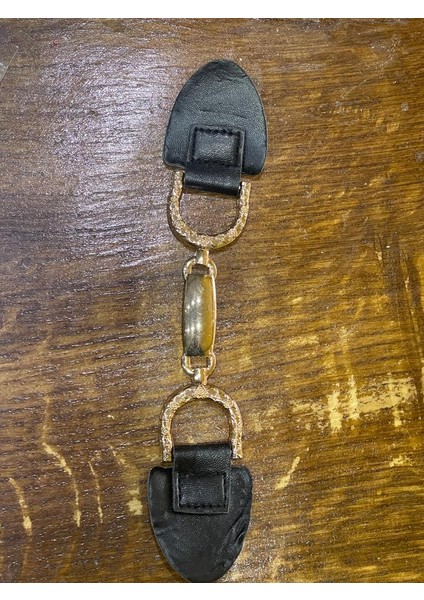 18X3 cm Deri ve Çelik Altın Sarısı Çanta Kemer Giyim Aksesuarı