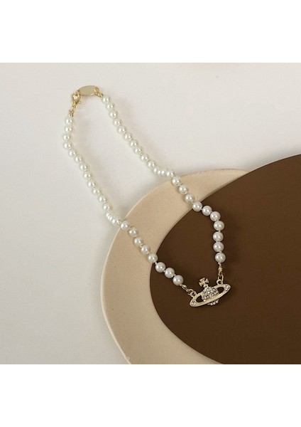 Satürn Kolye Inci Kolye Köprücük Kemiği Zincir (Yurt Dışından) fırsatları