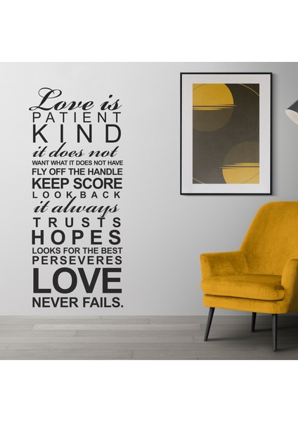 Love Never Fails Dekoratif Duvar Stickerı, Duvar Dekorasyon Yazıları, Duvar Sticker BLDS-001
