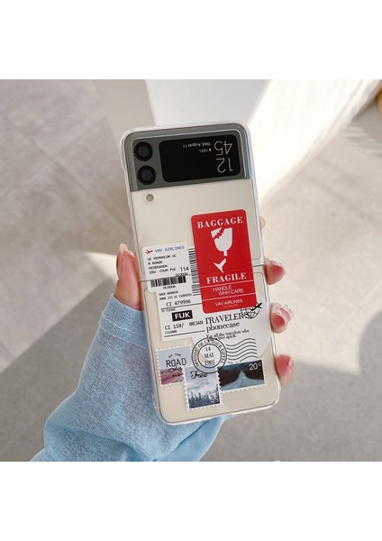 For Samsung Galaxy Z Flip 3 Damga Etiketi Cep Telefonu Kılıfları (Yurt Dışından)