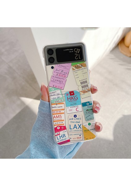 For Samsung Galaxy Z Flip 3 Damga Etiketi Cep Telefonu Kılıfları (Yurt Dışından)
