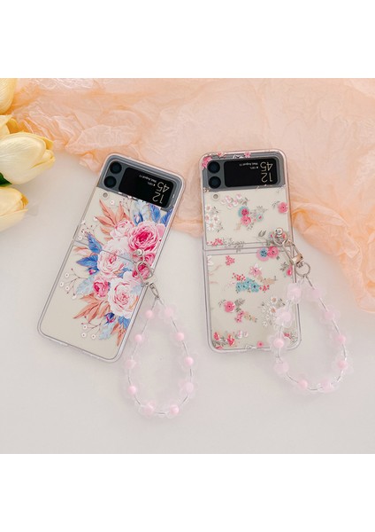 For Samsung Galaxy Z Flip 4 Şakayık Küçük Çiçek Çiçekleri Bilezik Cep Telefonu Kılıfları (Yurt Dışından) indirimleri