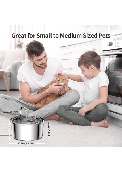 Hareket Sensörlü 3.2 L Paslanmaz Çelik Kedi Köpek Için Otomatik Su Pınarı Su Çeşmesi Su Sebili indirimleri