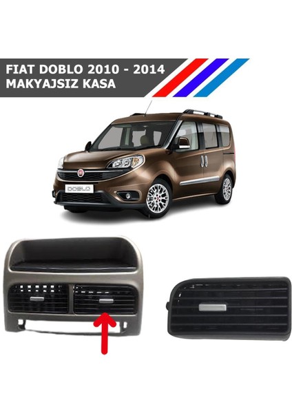 Nvr - Fiat Doblo Orta Sağ Havalandırma Izgarası Gri Düğmeli 2010 - 2014 Makyajsız Kasa