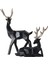 2x Modern Çift Geyik Heykeli Ren Geyiği Figürinler Yemek Odası Dekorasyonu B_black (Yurt Dışından) 1