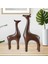 2 Adet Modern Geyik Heykel Figürinler Hayvan Feng Shui Kitaplık Ev Dekor Kahverengi (Yurt Dışından) 5