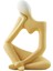 Bhuuno Thinker Heykel Seramik Masaüstü Vazo Ev Raf Heykelleri Sarı 19X14X8.5CM (Yurt Dışından) 2