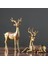 2x Geyik Figürinler Ren Geyiği Heykelleri Ev Dekor Yatak Odası Hayvan Elk Heykelleri Altın (Yurt Dışından) 2