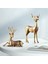2x Geyik Figürinler Ren Geyiği Heykelleri Ev Dekor Yatak Odası Hayvan Elk Heykelleri Altın (Yurt Dışından) 3