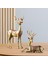 2x Geyik Figürinler Ren Geyiği Heykelleri Ev Dekor Yatak Odası Hayvan Elk Heykelleri Altın (Yurt Dışından) 4