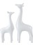 2 Adet Modern Geyik Heykel Figürinler Hayvan Feng Shui Kitaplık Ev Dekor Beyaz (Yurt Dışından) 2