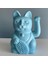 Reçine Figürler Maneki Neko Heykel Ev Aksan Sanat Eseri Şanslı Kedi Heykelleri Mavi (Yurt Dışından) 4