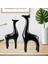 2 Adet Modern Geyik Heykel Figürler Hayvan Feng Shui Kitaplık Ev Dekor Siyah (Yurt Dışından) 5