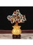 Feng Shui Kristal Para Ağacı Ahşap Taban Toplam Yükseklik 18 cm Çok Renkli (Yurt Dışından) 3