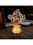 Feng Shui Kristal Para Ağacı Ahşap Taban Toplam Yükseklik 18 cm Çok Renkli (Yurt Dışından) 5