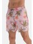 Pembe Çizgili Çiçek Des. Orta Şort 4