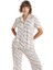 Kadın Gömlek Yaka Zebra Desen Pijama Takımı 5C1T0N18 4