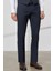 ALTINYILDIZ CLASSICS Erkek Lacivert Slim Fit Dar Kesim Mono Yaka Armürlü Yelekli Takım Elbise 2