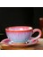Vintage Seramik Kahve Fincanları Avrupa Tarzı Küçük Lüks Süt Su Kupası ve Daire Seti Fırçalanmış Sır Retro Teacup Hediye | Kupalar (Yurt Dışından) 4