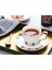 Basit Çift Kahve Fincanı Tabağı Seti Yaratıcı Çiçek Çay Kupası Altın Jant Seramik Çay Bardağı Evin Ikrandalı Çay Kaşıkla | Teacup tabak Setleri (Yurt Dışından) 4
