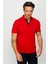 Erkek Polo Yaka Düğmeli Cepli T-Shirt Kırmızı 1