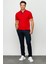 Erkek Polo Yaka Düğmeli Cepli T-Shirt Kırmızı 5