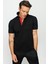 Erkek Polo Yaka Düğmeli Cepli T-Shirt Siyah 1