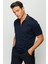 Erkek Fermuarlı Polo Yaka T-Shirt Lacivert 1