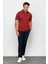 Erkek Polo Yaka Cepli Jakarlı Tshirt Bordo 3