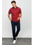 Erkek Polo Yaka Cepli Jakarlı Tshirt Bordo 4