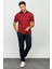 Erkek Polo Yaka Cepli Jakarlı Tshirt Bordo 5