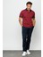 Erkek Polo Yaka Yelken Desenli T-Shirt Bordo 5