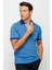 Erkek Polo Yaka Cepli Jakarlı Tshirt Saks 1