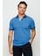 Erkek Polo Yaka Cepli Jakarlı Tshirt Saks 4